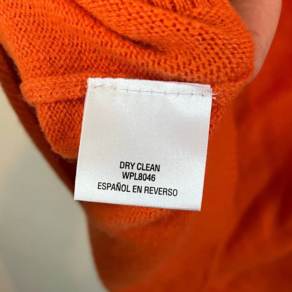 Charter Club Luxury Women’s 100% Cashmere Crew Neck Sweater Orange Medium - Picture 6 of 9